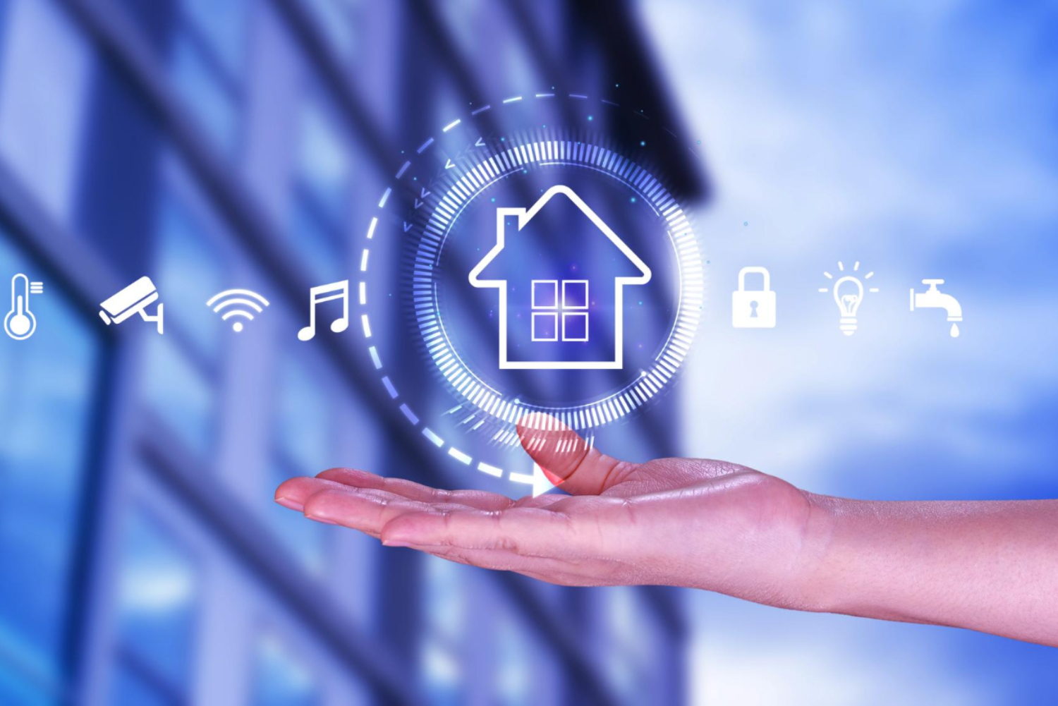 Interface domotique permettant le contrôle des équipements de la maison : chauffage, sécurité, éclairage et multimédia