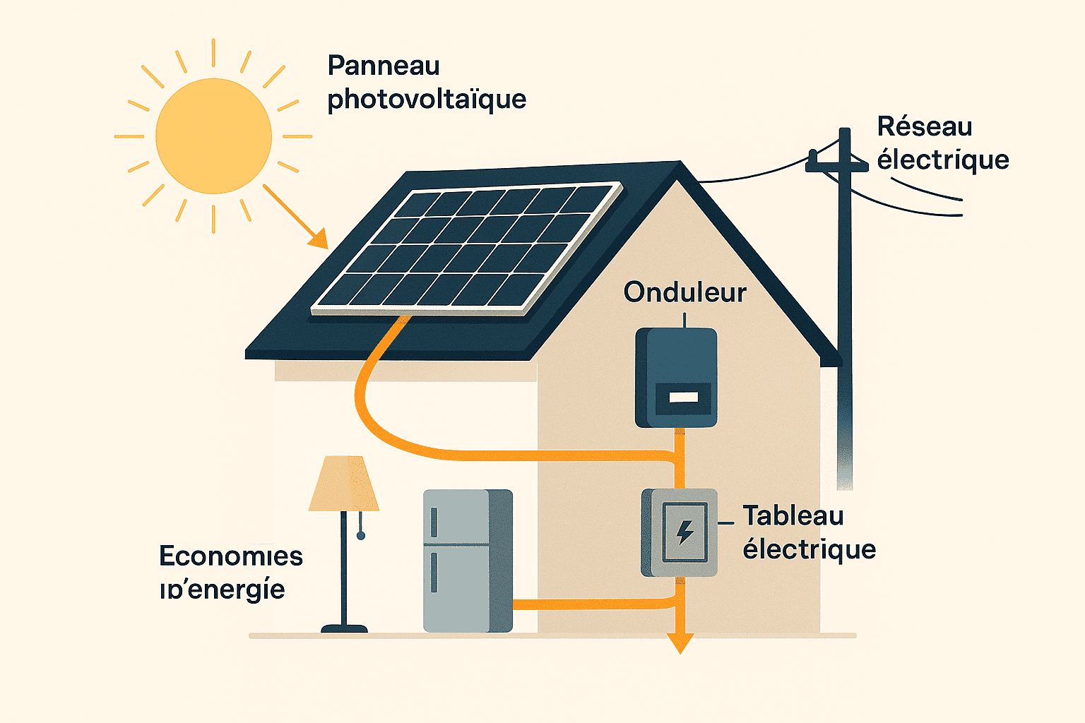 Technicien installant un panneau photovoltaïque sur toiture pour ACES, spécialiste en électricité et solutions solaires.